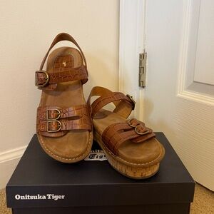 Polo by Ralph Lauren Brown Alligator Leather Strappy Sandals